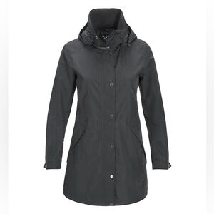 Peak Performance Leslie Black Hooded Rain Coat Jacket Size L